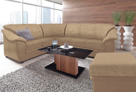 SIT&MORE, sit&more Ecksofa, sit&more Ecksofa »Savona L-Form«, wahlweise mit Bettfunktion, inklusive Federkern, frei im Raum stellbar