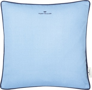 Tom Tailor, TOM TAILOR Kissenhülle »Dove Signature«, (1 St.), Tom Tailor Kissenhülle , T-Dovesignature75350-080-40-40 , Blau, Hellblau , Textil , Uni , 40 cm , hochwertige Qualität , 003021128910