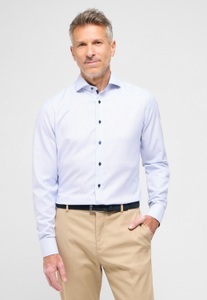 Eterna, ETERNA Langarm Hemd »SLIM FIT«, SLIM FIT Hemd in hellblau strukturiert