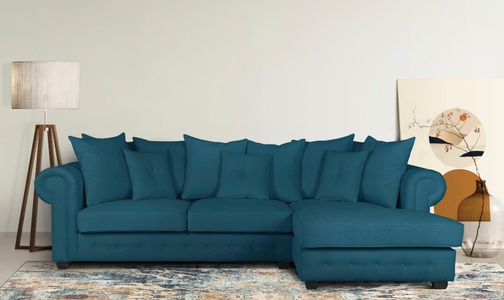 HOME AFFAIRE, Home affaire Ecksofa »San Pedro«, Knopfheftung am Rand, viele lose Kissen, Home affaire Ecksofa »San Pedro«, L-Form
