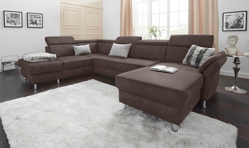 SIT&MORE, sit&more Wohnlandschaft, sit&more Wohnlandschaft »Avignon U-Form« wahlweise mit Bettfunktion und Stauraum, inklusive Kopfteilverstellung
