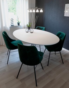 Lomoco, Lomoco - Esstisch TACO - weiss - Holz - 160/110/74 cm, Lomoco - Esstisch TACO - weiss - Holz - 160/110/74 cm