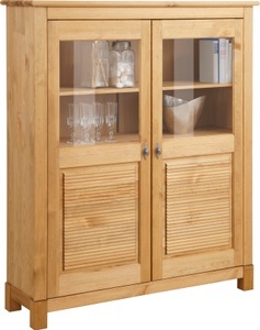 HOME AFFAIRE, Home affaire Highboard »Rauna«, Breite 111,6 cm, aus massiver Kiefer, Home affaire Highboard »Rauna«, Vitrine, Breite 111,6 cm, aus massiver Kiefer