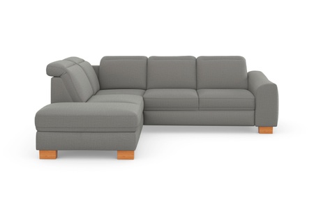 sit&more Ecksofa »Durness«, mit Federkern und hochwertigen Massivholzfüssen, wahlweise mit Kopfteilverstellung, Bettfunktion und Stauraum oder mit Bettfunktion und Bettkasten