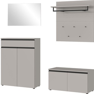 Germania, GERMANIA Garderoben-Set »Bastia«, (4 St.), inklusive Spiegel, Schuhschrank, Schuhbank und Garderobenpaneel, GERMANIA Garderoben-Set »Bastia«, (4 St.), inklusive Spiegel, Schuhschrank, Schuhbank und Garderobenpaneel