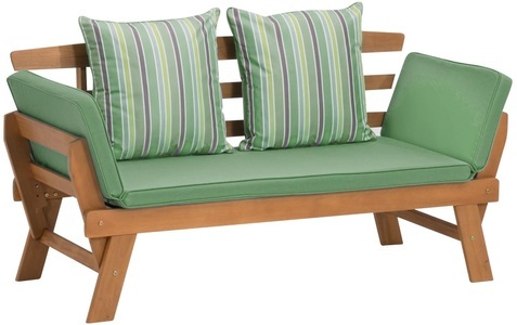 Testrut, Testrut - Gartensofa Velden - Hellbraun und Grün, Greemotion Gartenbank »Velden Gr«