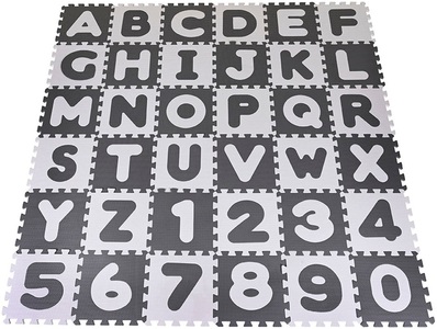 Knorrtoys, knorr® toys Puzzlematte - Alphabet + Zahlen grau-weiß, Knorrtoys® Puzzlematte »Alphabet«