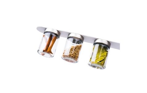 undefined, Vorratsdose, (3 tlg.), Vorratsdose »Silwy Feinkost-Magnetgläser-Set, 192 ml 0.192 l, Transparent/Weiss«, (3 tlg.)