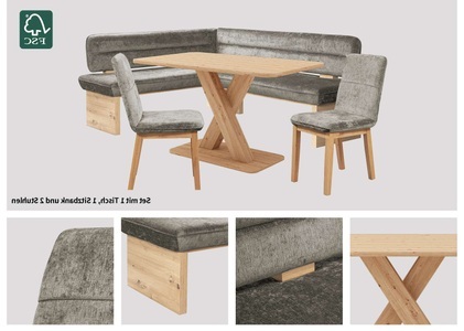 HOME AFFAIRE, Home affaire Eckbankgruppe »Louise + Miles Essecke Sitzgruppe Eckbank Küchenbank«, (Set, 4 tlg., 4er), Sitzgruppe Esszimmer Stühle Tisch und Bank bequem gepolstert, Home affaire Eckbankgruppe »Louise + Miles Essecke Sitzgruppe Eckbank Küchenbank«, (Set, 4 tlg., 4er), Sitzgruppe Esszimmer Stühle Tisch und Bank bequem gepolstert