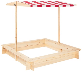Pinolino, PINOLINO Sandkasten Leonie 120x120 cm mit Dach Natur, PINOLINO Sandkasten Leonie