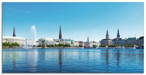 Artland Glasbild »Hamburg Alsterpanorama«