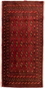 MorgenLand, morgenland Wollteppich »Turkaman Teppich handgeknüpft rot«, rechteckig, 8 mm Höhe, morgenland Wollteppich »Turkaman Teppich handgeknüpft rot«, rechteckig, 8 mm Höhe
