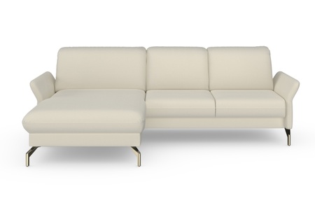 sit&more Ecksofa »Fashion«, wahlweise mit Kopfteilverstellung und Vorziehsitz, motorisch, mit satinierten Nickelfüssen