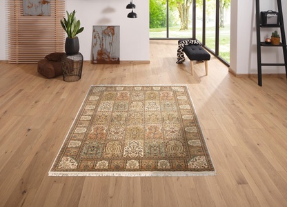 DELAVITA, Teppich, »Suren«, DELAVITA, rechteckig, Höhe 12 mm, manuell geknüpft, Home affaire Wollteppich »Suren«, rechteckig, 10 mm Höhe, Handweb Teppich, reine Wolle, gestreift, modernes Design, Wohnzimmer