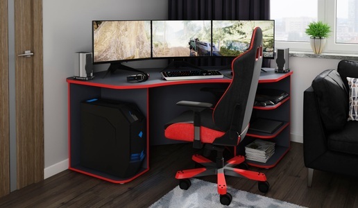 byLIVING, byLIVING Gamingtisch »Thanatos«, Breite 198 cm, byLIVING Gamingtisch »Thanatos« Breite 198 cm, moderner Eckschreibtisch