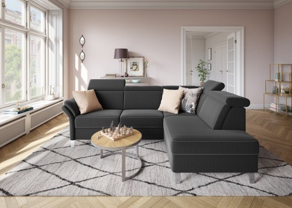 SIT&MORE, sit&more Ecksofa, sit&more Ecksofa »Vincenzo L-Form«, inklusive Kopfteilverstellung, wahlweise mit Bettfunktion, Bettkasten