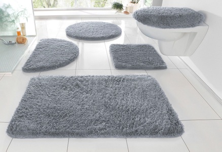 my home Badematte »Merida«, Höhe 32 mm, rutschhemmend beschichtet, fussbodenheizungsgeeignet, Badteppich, Badematte, auch als 2 teiliges Set erhältlich