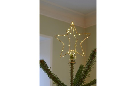 Sirius, Sirius Christmas Top LED Weihnachtsstern Baumspitze, Sirius Christbaumschmuck »LED Baumspitze goldfarben«, Timerfunktion