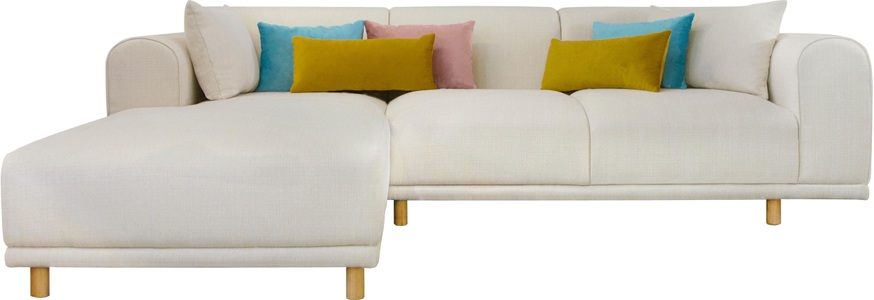 ANDAS, andas Ecksofa »Maroon«, in skandinavischem Design, mit losen Kissen, GOODproduct Ecksofa »Maroon L-Form« in skandinavischem Design, mit losen Kissen