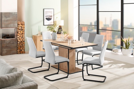 Hela, HELA Essgruppe »Ariana«, (Set, 7 tlg., 1 Tisch / 6 Stühle), ausziehbar 120 -160 cm, Stuhlbezug Ökotex zertifiziert, waterfree, HELA Essgruppe »Ariana«, (Set, 7 tlg., 1 Tisch / 6 Stühle), ausziehbar 120 -160 cm, Stuhlbezug Ökotex zertifiziert, waterfree
