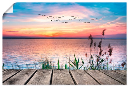Artland, Artland Wandbild »Der See in den Farben der Wolken«, Artland Wandbild »Der See in den Farben der Wolken«, Gewässer, (1 St.), als Alubild, Outdoorbild, Leinwandbild, Poster, Wandaufkleber