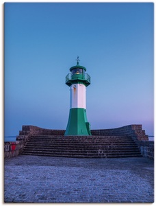 Artland, Artland Wandbild »Leuchtturm auf der Mole von Sassnitz«, Gebäude, (1 St.), in vielen Grössen & Produktarten - Alubild / Outdoorbild für den Aussenbereich, Leinwandbild, Poster, Wandaufkleber / Wandtattoo auch für Badezimmer geeignet, Artland Alu-Dibond-Druck »Leuchtturm auf der Mole von Sassnitz«, Gebäude, (1 St.), für Innen- und Aussenbereich geeignet, Outdoorbild
