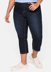 Sheego Caprijeans, aus Baumwoll-Stretch, mit Kontrastnähten