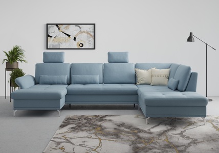 INOSIGN, INOSIGN Wohnlandschaft »Palm Beach«, Federkern, mit Sitztiefenverstellung, wahlweise mit Bettfunktion, Bettkasten und Armteilverstellung, INOSIGN Wohnlandschaft »Palm Beach U-Form«, Federkern, mit Sitztiefenverstellung, wahlweise mit Bettfunktion