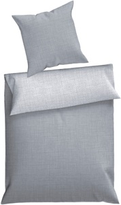 Dyckhoff Wendebettwäsche »Uni« 2 Stk. tlg. Baumwolle, Renforcé, 100x135, Baby, Unifarben Meerblau, Reissverschluss