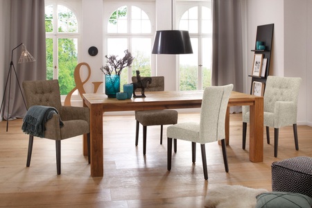 HOME AFFAIRE, Home affaire Armlehnstuhl »King«, 1 St., Feinstruktur, Esszimmerstuhl mit Knopfheftung, Home affaire Esszimmerstuhl »King«, 1 St., Feinstruktur weich, Esszimmerstuhl mit Knopfheftung