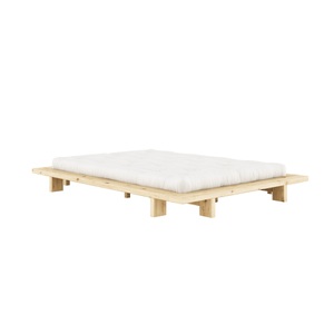 Karup, Karup - Bettgestell Japan Bed - 140 x 200 cm - Hellbeige, Karup Design Bettgestell »JAPAN BED Bodenbett, Holzrahmen, Futonbett, Jugendbett, Holzbett«, Massivholzbett mit Lattenrost, Kiefer massiv, Bett ohne Kopfteil
