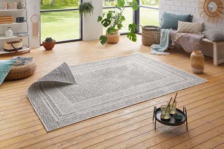 HOME AFFAIRE, Home affaire Teppich »Bernard«, rechteckig, 5 mm Höhe, In-und Outdoor geeignet, Wohnzimmer, Balkon, Terrasse, Garten, Robust, Pflegeleicht, Flachgewebe, Wendeteppich, my home Teppich »Bernard Wendeteppich«, rechteckig, 5 mm Höhe, auch als Läufer, Robust, Pflegeleicht, Flachgewebe, In- und Outdoor