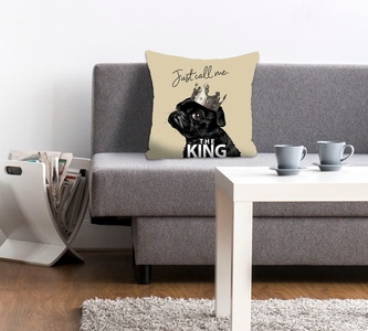 queence Dekokissen »JUST CALL ME THE KING«, (1 St.), mit einem Mops mit Krone