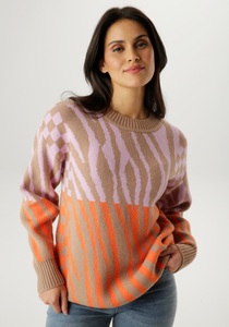 Aniston SELECTED Strickpullover mit fantasievoller Animal-Musterung - NEUE KOLLEKTION
