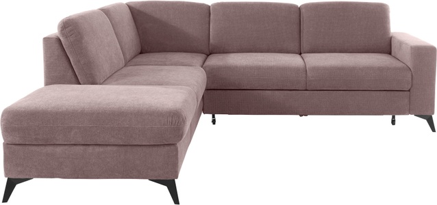 Places of Style Ecksofa »Lolland«, Wahlweise mit Bettfunktion und Stauraum, Federkern, auch mit abwischbarem Bezug