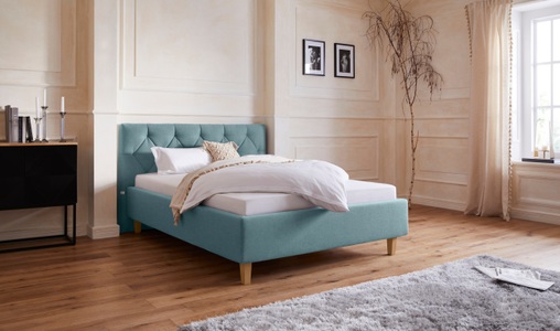Guido Maria Kretschmer Home&Living Polsterbett »Sunley 100«, Kreuzsteppung im Kopfteil, Kopfteilhöhe 102 cm, wahlweise ohne oder mit Matratze/Lattenrost - 3 Matratzenarten