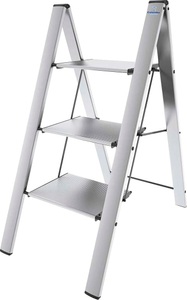undefined, Alu Klapptritt Klapp-Leiter Leonardo 3 Stufen, Bischof Colombo Trittleiter »Leonardo 2«, 3-stufig, klappbar, rutschfeste Stufen, Tragkraft 150 kg