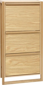 home24, home24 Schuhkipper NewEst, Woodman Schuhkommode »NewEst«, Breite 67 cm, mit 3 Klappen, Holzfurnier aus Eiche