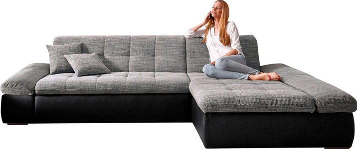 DOMO collection, DOMO collection Ecksofa, DOMO collection Ecksofa »Moric B/T/H 300/172/80 cm, auch in Cord, L-Form«, XXL-Format, wahlweise auch mit Bettfunktion und Armverstellung