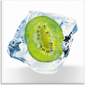 Artland, Artland Glasbild »Kiwi im Eiswürfel«, Artland Glasbild »Kiwi im Eiswürfel«, Lebensmittel, (1 St.), in verschiedenen Grössen