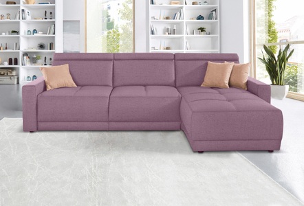 DOMO collection, DOMO collection Ecksofa, DOMO collection Ecksofa »Ava L-Form«, mit Recamiere, Federkern wahlweise mit Kopfteilverstellungen