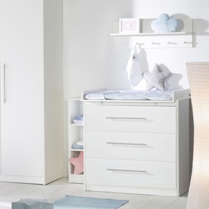 Roba, roba Sparset Maren schmale Wickelkommode, roba® Babymöbel-Set »Maren«, (Spar-Set, Babybett 70x140 cm & Wickelkommode), schmale Wickelkommode - Gitterbett: umbaubar, höhenverstellbar