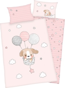 babybest®, babybest® Flanell-Bettwäsche Sweet Puppy GOTS 100 x 135 cm, Baby Best Babybettwäsche »Sleeping little bear«, mit niedlichem Motiv und liebevollem Schriftzug