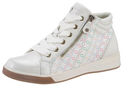 ARA, Sneaker Damen Beige 38.5, Ara Schnürboots »ROM«, High Top-Sneaker, Freitzeitschuh mit High Soft Innensohle