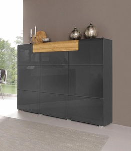 SERIE TOLEDO, Highboard »Serie Toledo«, Breite 148cm, INOSIGN Highboard »Toledo,Breite 147,5 cm,trendige Hochkommode mit 3 Türen 1SK«, Hochschrank mit viel Stauraum, stylische Hochglanzfronten