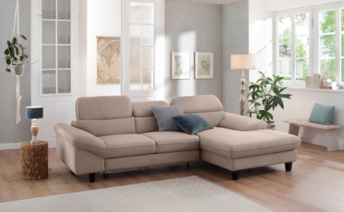 HOME AFFAIRE, Home affaire Ecksofa »Pilot«, wahlweise mit Bettfunktion und Bettkasten, Home affaire Ecksofa »Pilot L-Form« mit Kopfteilverstellung, wahlweise mit Bettfunktion & Bettkasten