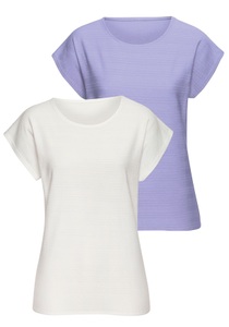 VIVANCE, Vivance T-Shirt »mit modischer Streifenstruktur«, (Packung), aus weicher Baumwoll-Qualität