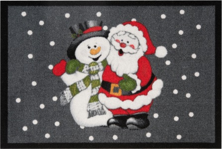 Hanse Home, Fussmatte, »Santa Snowman«, Hanse Home, rechteckig, Höhe 7 mm, maschinell getuftet, HANSE Home Fussmatte »Santa Snowman, Türmatte«, rechteckig, 7 mm Höhe, In- & Outdoor, Rutschfest, Schriftzug, Waschbar, Festlich, Flur