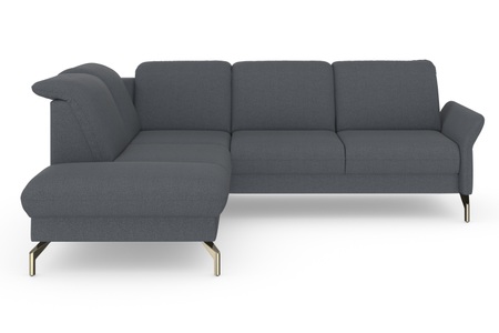 sit&more Ecksofa »Fashion«, wahlweise mit Kopfteilverstellung und Vorziehsitz, motorisch, mit satinierten Nickelfüssen