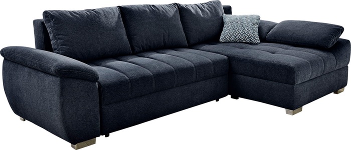 Jockenhöfer Gruppe, Jockenhöfer Gruppe Ecksofa, mit Bettfunktion und Bettkasten, Ottomane links oder rechts montierbar, inklusive loser Rücken- und Zierkissen, Jockenhöfer Gruppe Ecksofa »Alster L-Form«, mit Bettfunktion und Bettkasten, Ottomane links oder rechts montierbar
